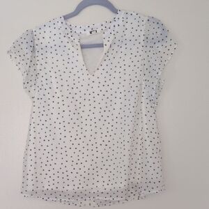 Elegant White Polka Dot Blouse
